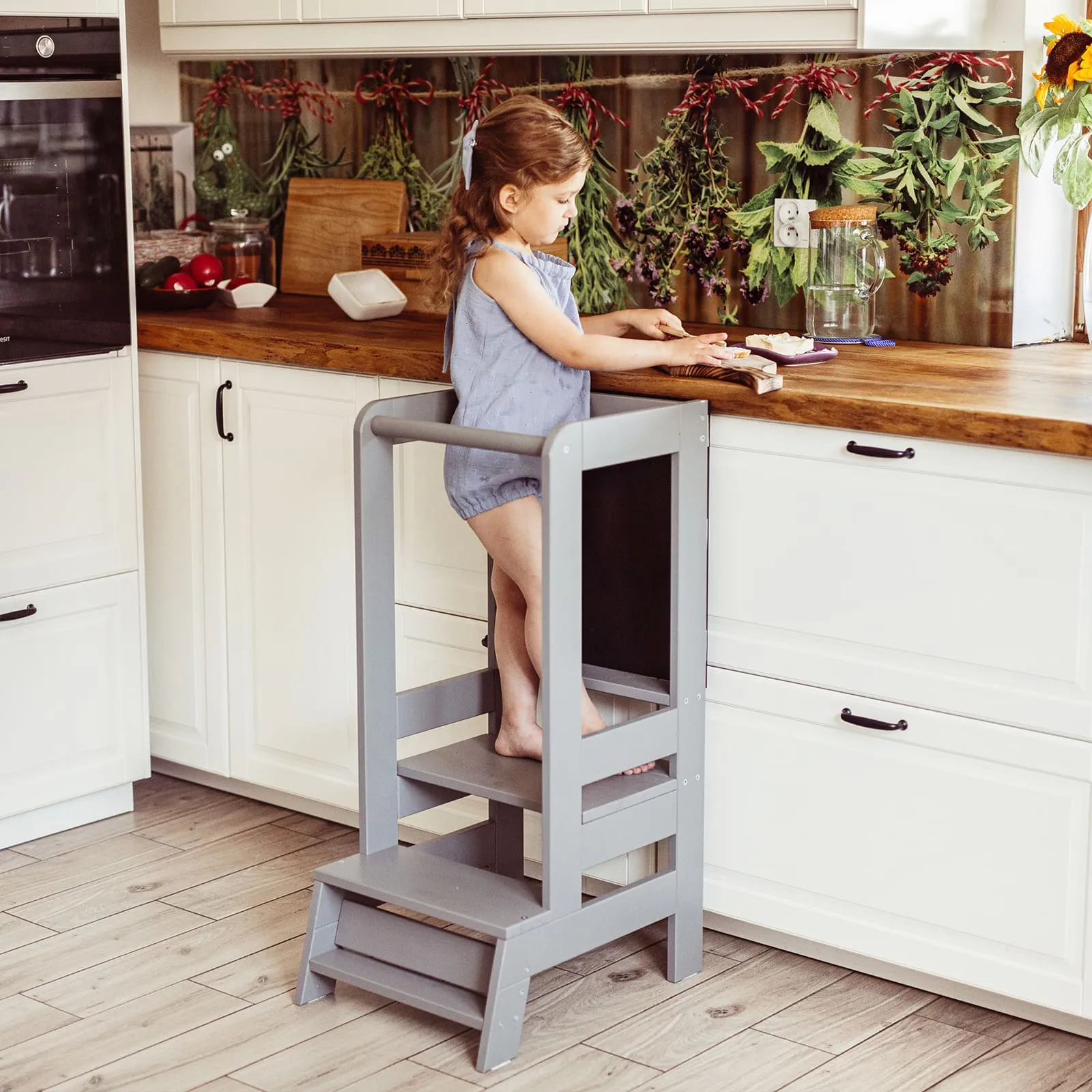 Wooden Kitchen Helper - Learning Tower With Board For Kids By MeowBaby