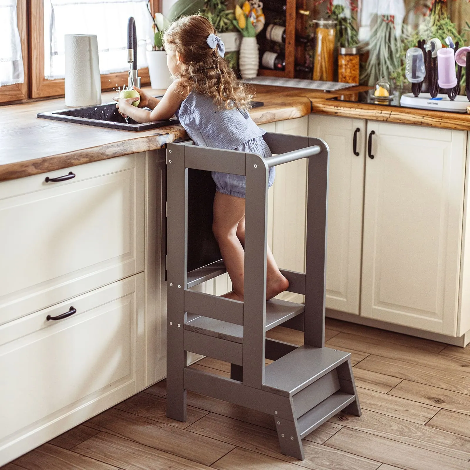 Wooden Kitchen Helper - Learning Tower With Board For Kids By MeowBaby