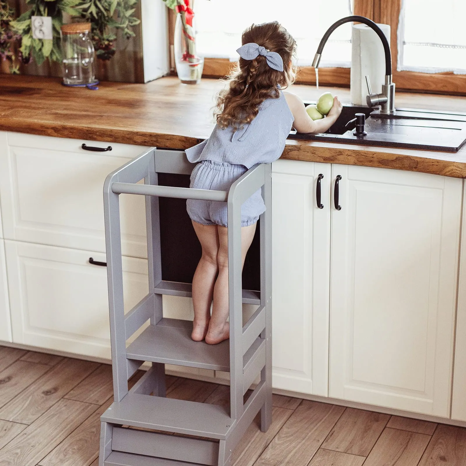 Wooden Kitchen Helper - Learning Tower With Board For Kids By MeowBaby