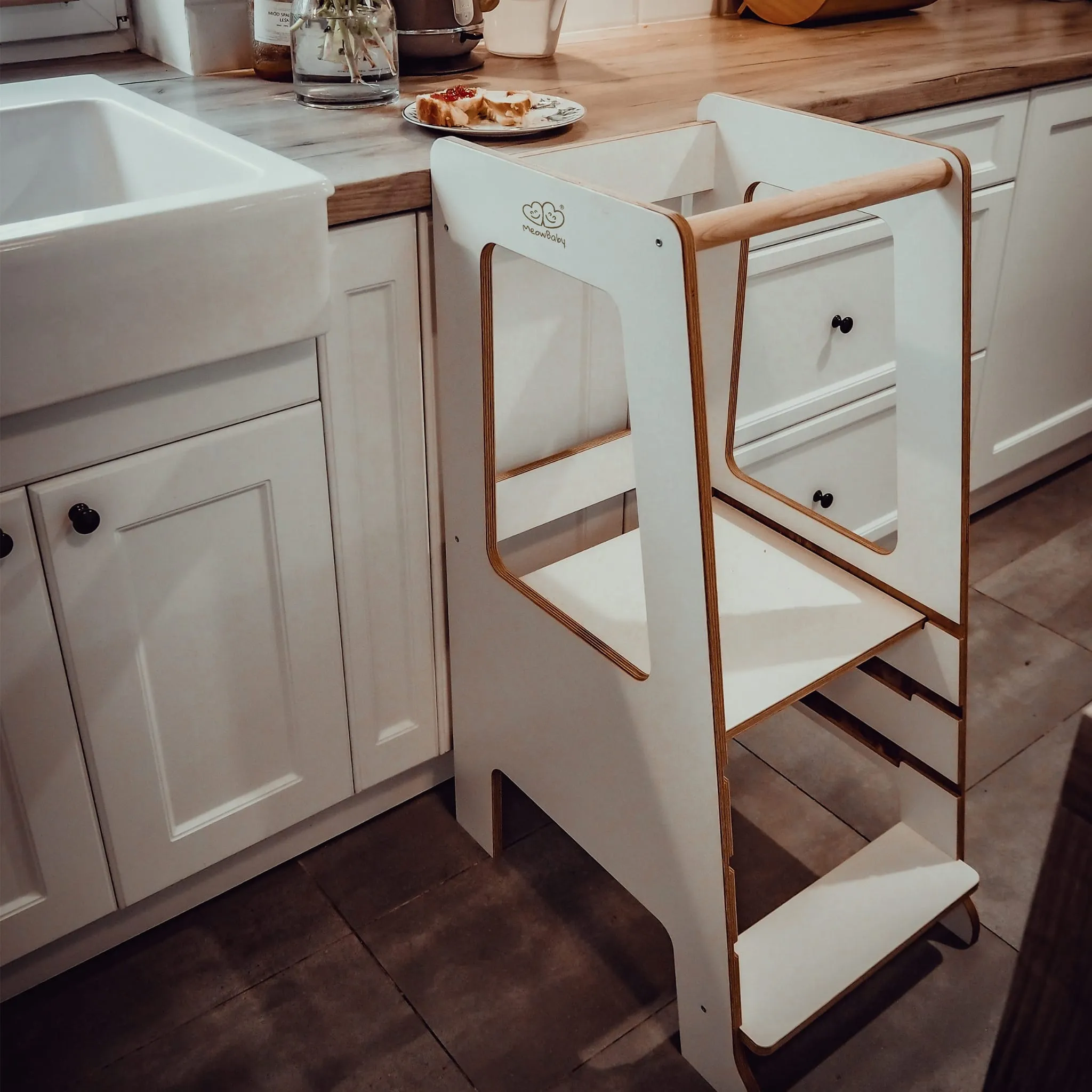 Wooden Kitchen Helper - Scandi Step Stool For Kids By MeowBaby