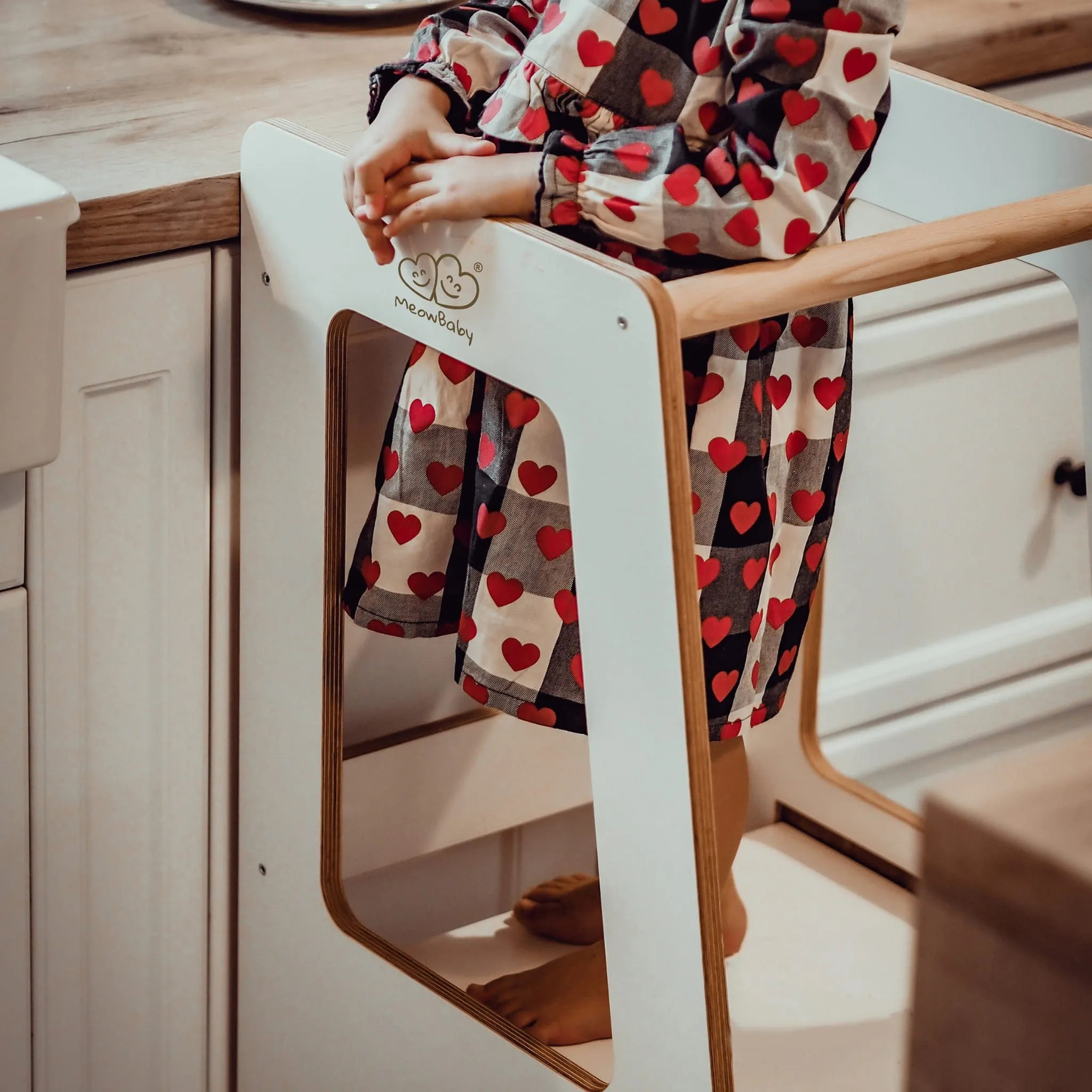 Wooden Kitchen Helper - Scandi Step Stool For Kids By MeowBaby