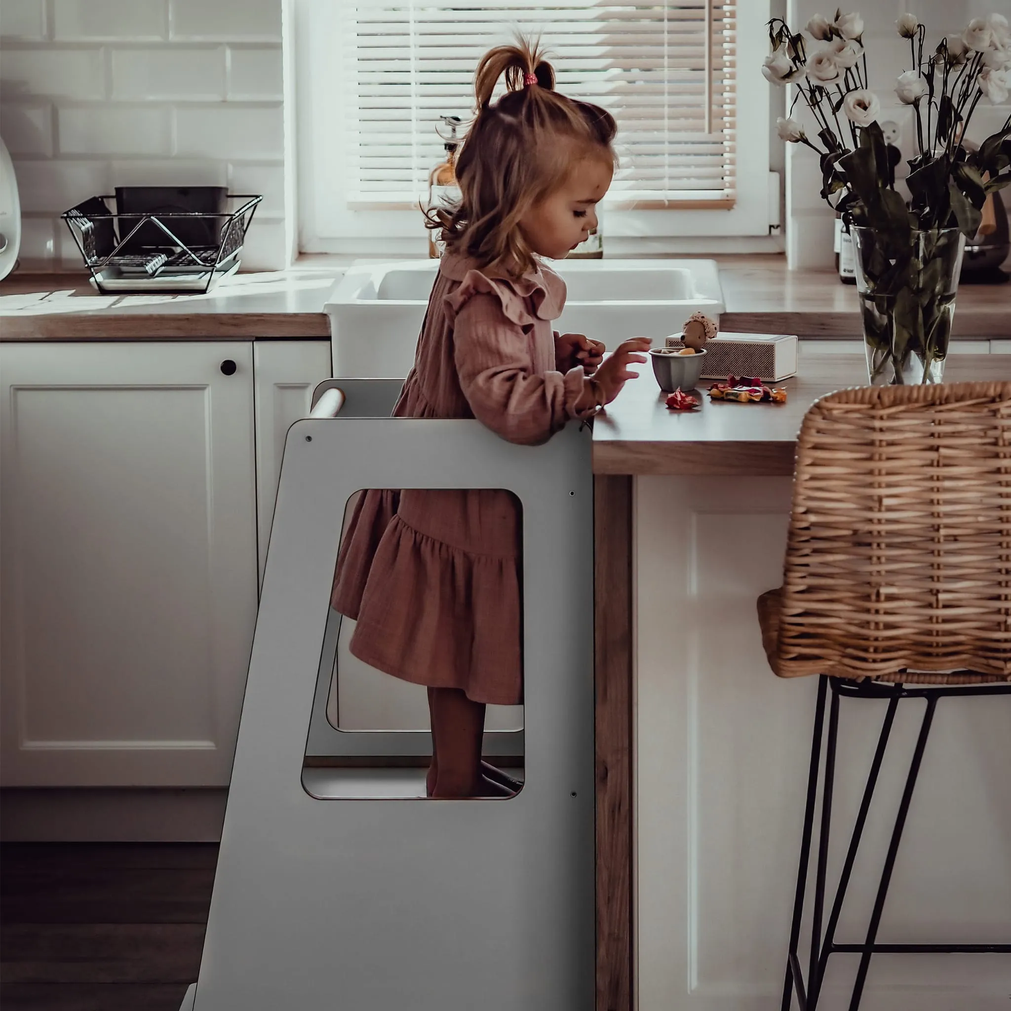 Wooden Kitchen Helper - Scandi Step Stool For Kids By MeowBaby